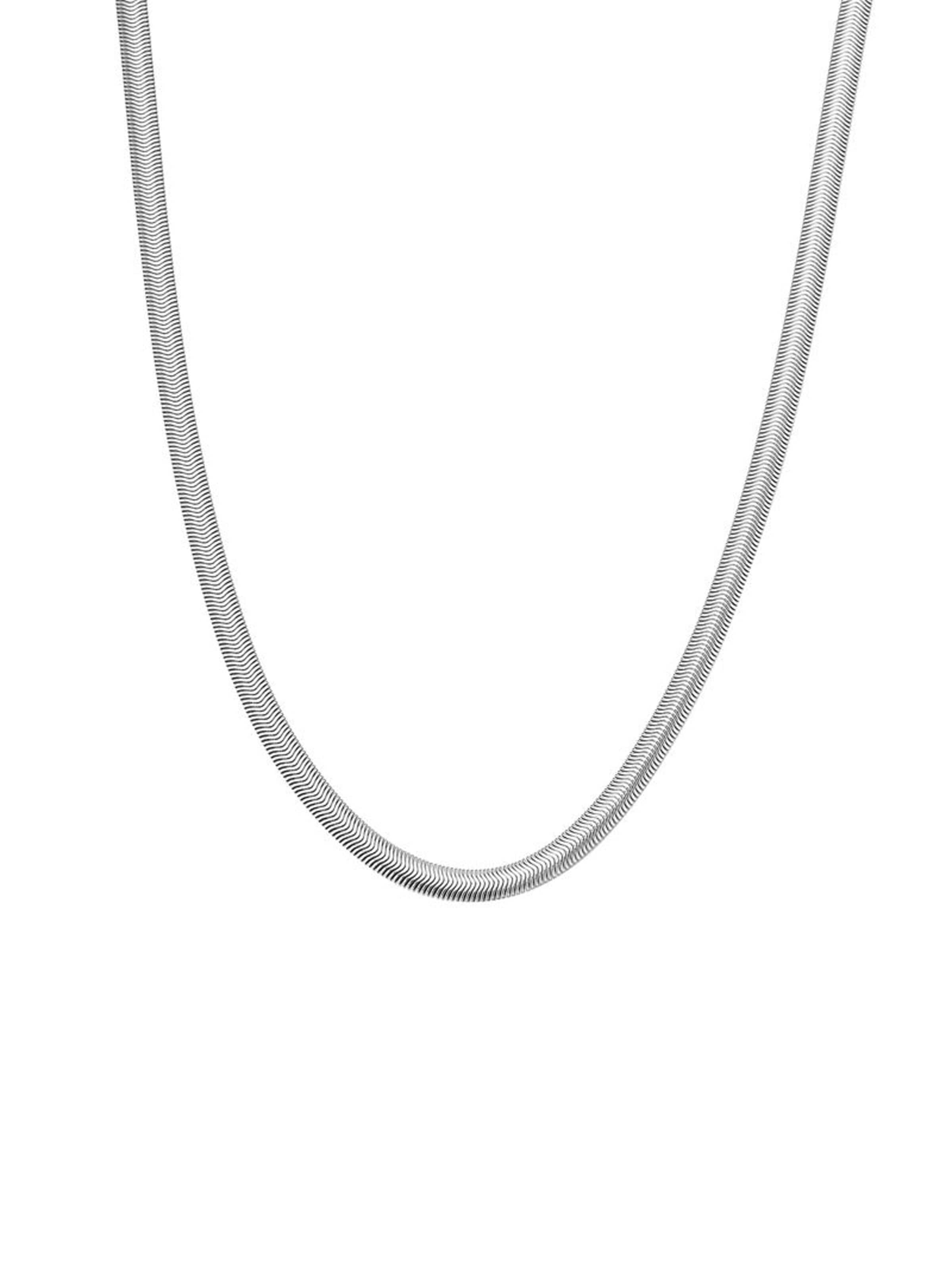 Hey Happiness Kette 'Snake Bold'‌‌‌‌‌‌‌ in Silber: Vorderseite