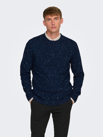 Only & Sons Sweater 'ONSRICKY' in Blue: front