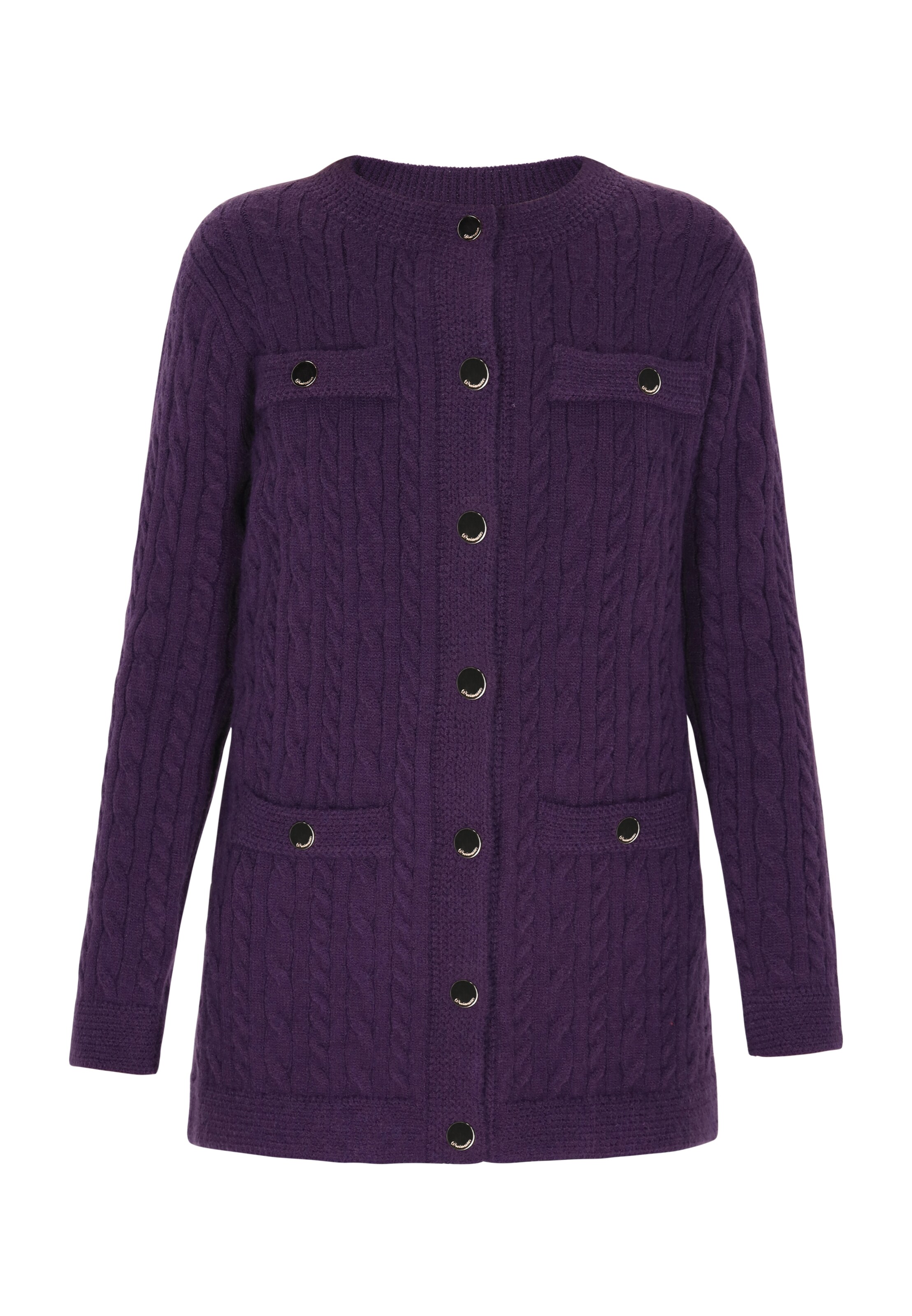 DreiMaster Klassik Knit cardigan in Purple: front
