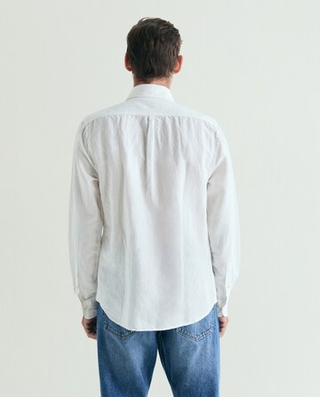 Scalpers Regular Fit Vintage Linen Shirt ' ' in Weiß