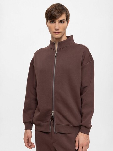 Antioch Sweat jacket in Brown: front