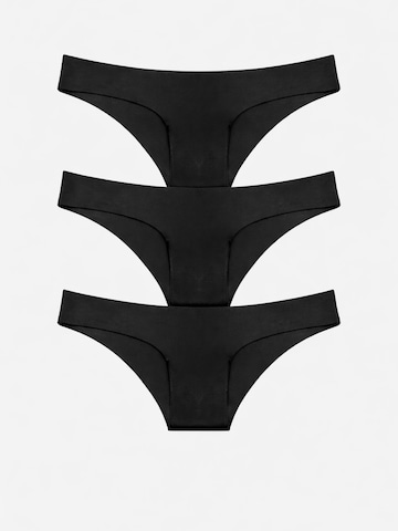 Panty 'Leafletic Women’s Low Rise Hipsters Brief' di LEAFLETIC in nero: frontale
