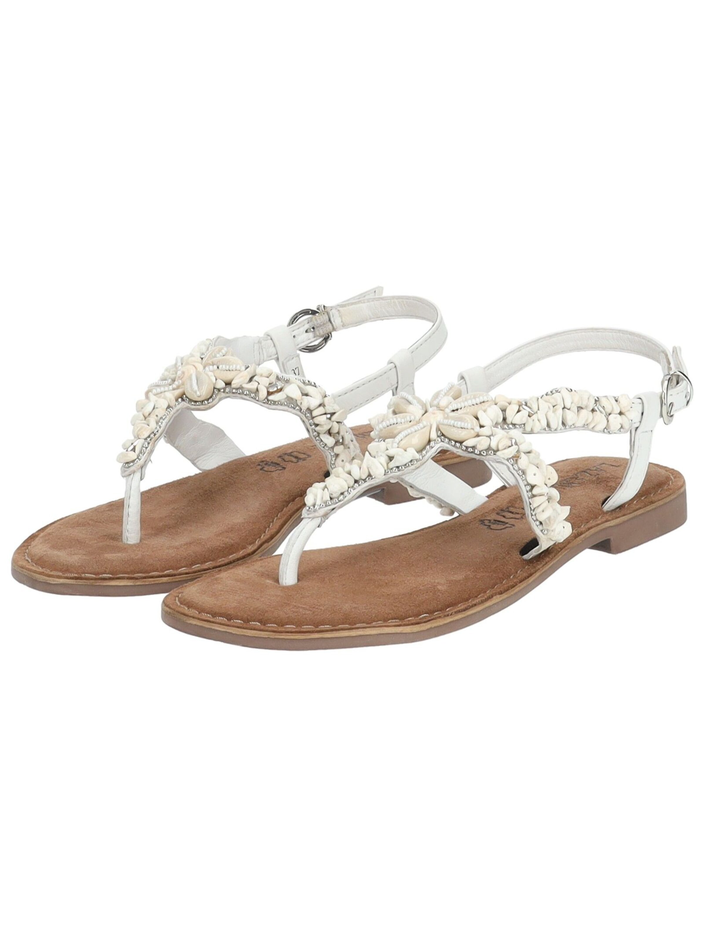 LAZAMANI T-Bar Sandals in White