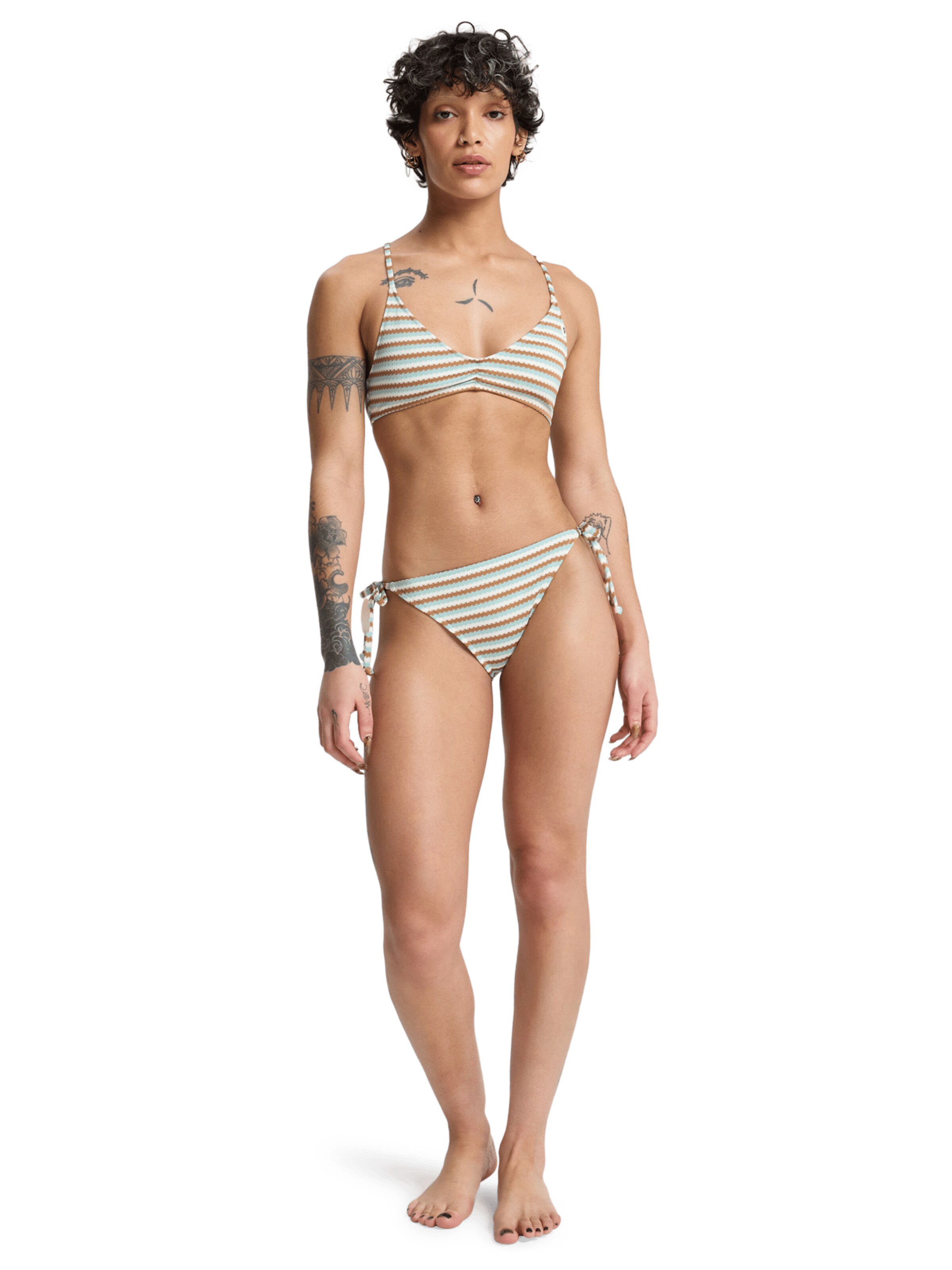 QUIKSILVER T-Shirt Bikinitop 'Clickity Clack' in Grau