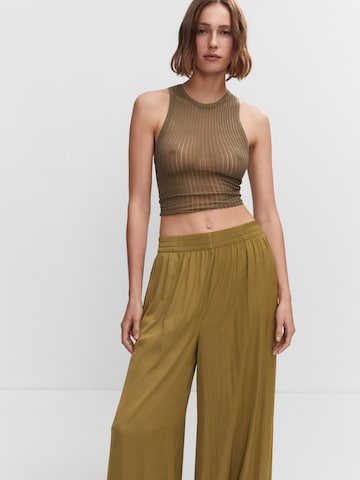 MANGO Wide leg Pants 'Moon' in Yellow: front