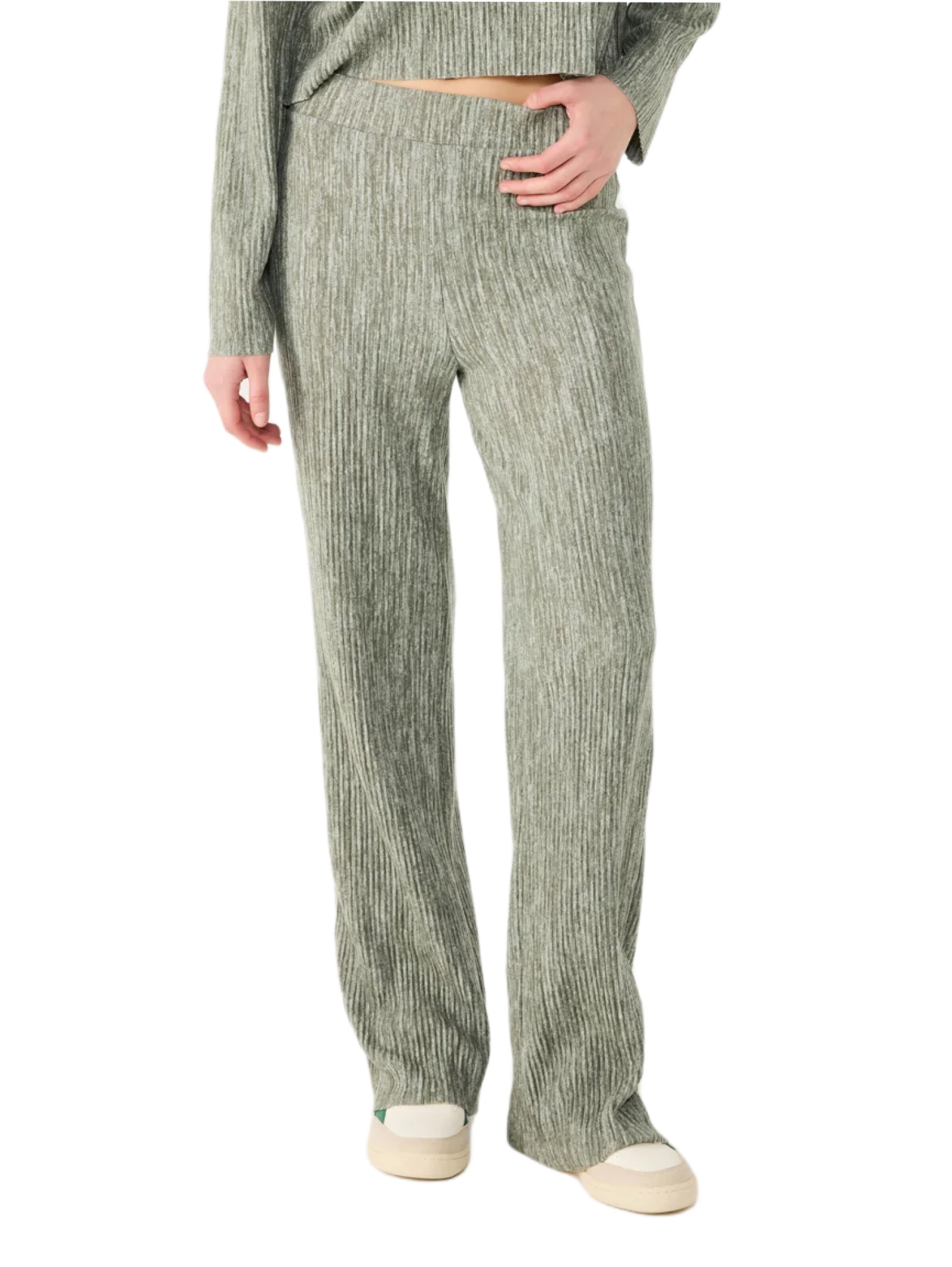 No Matter What Wide leg Trousers in Green: front