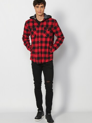 KOROSHI Regular fit Button Up Shirt in Red