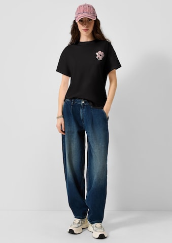 QS T-Shirt in Schwarz