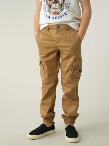 Deeluxe Tapered Broek 'Garden' in Beige: voorkant