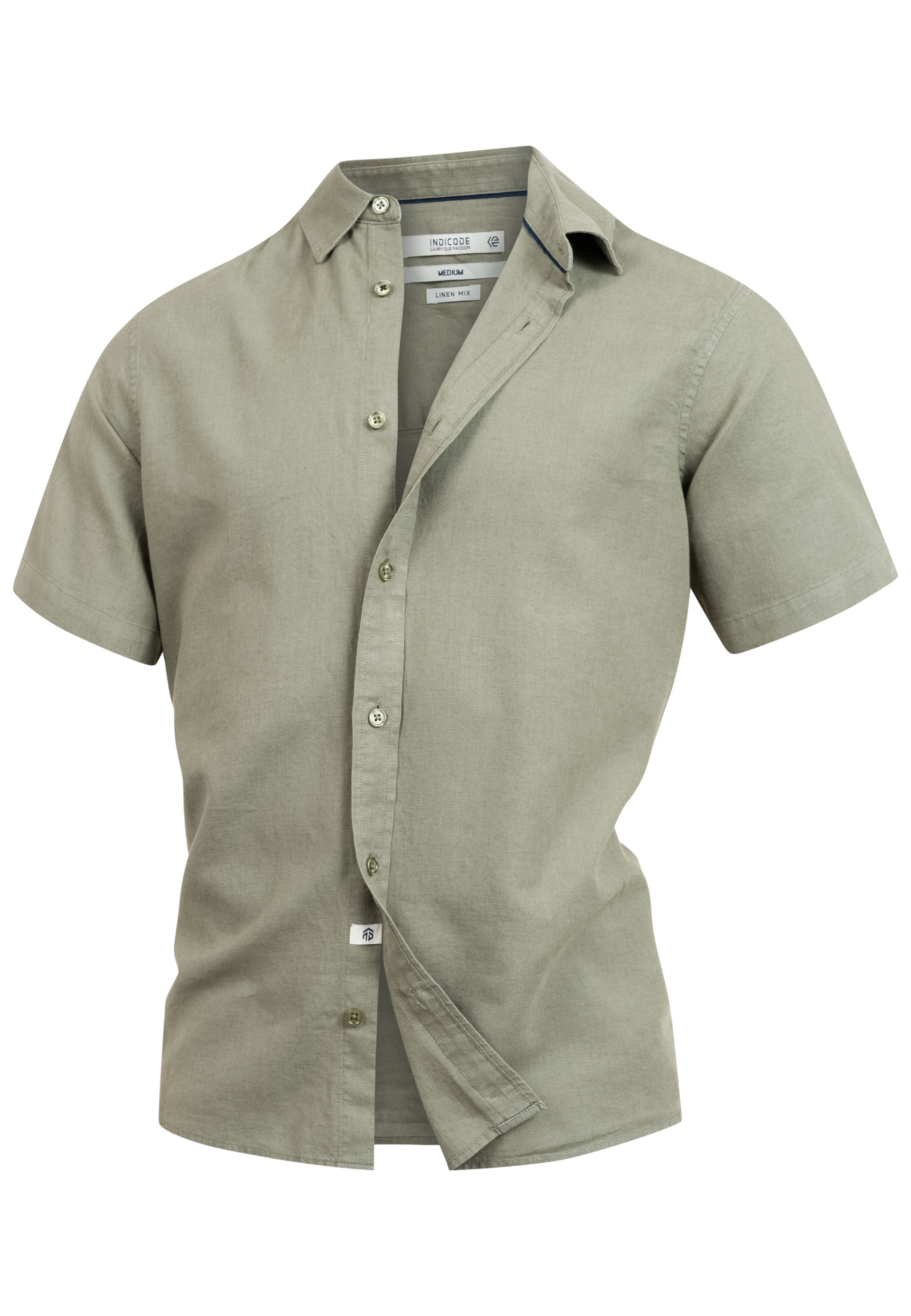 INDICODE JEANS Comfort fit Overhemd ' Ceppo ' in Groen: voorkant