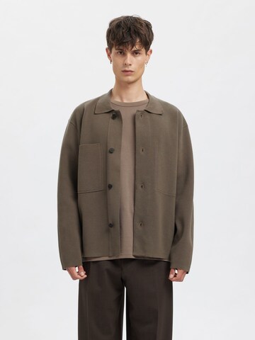 SELECTED Knit Cardigan in Grey: front