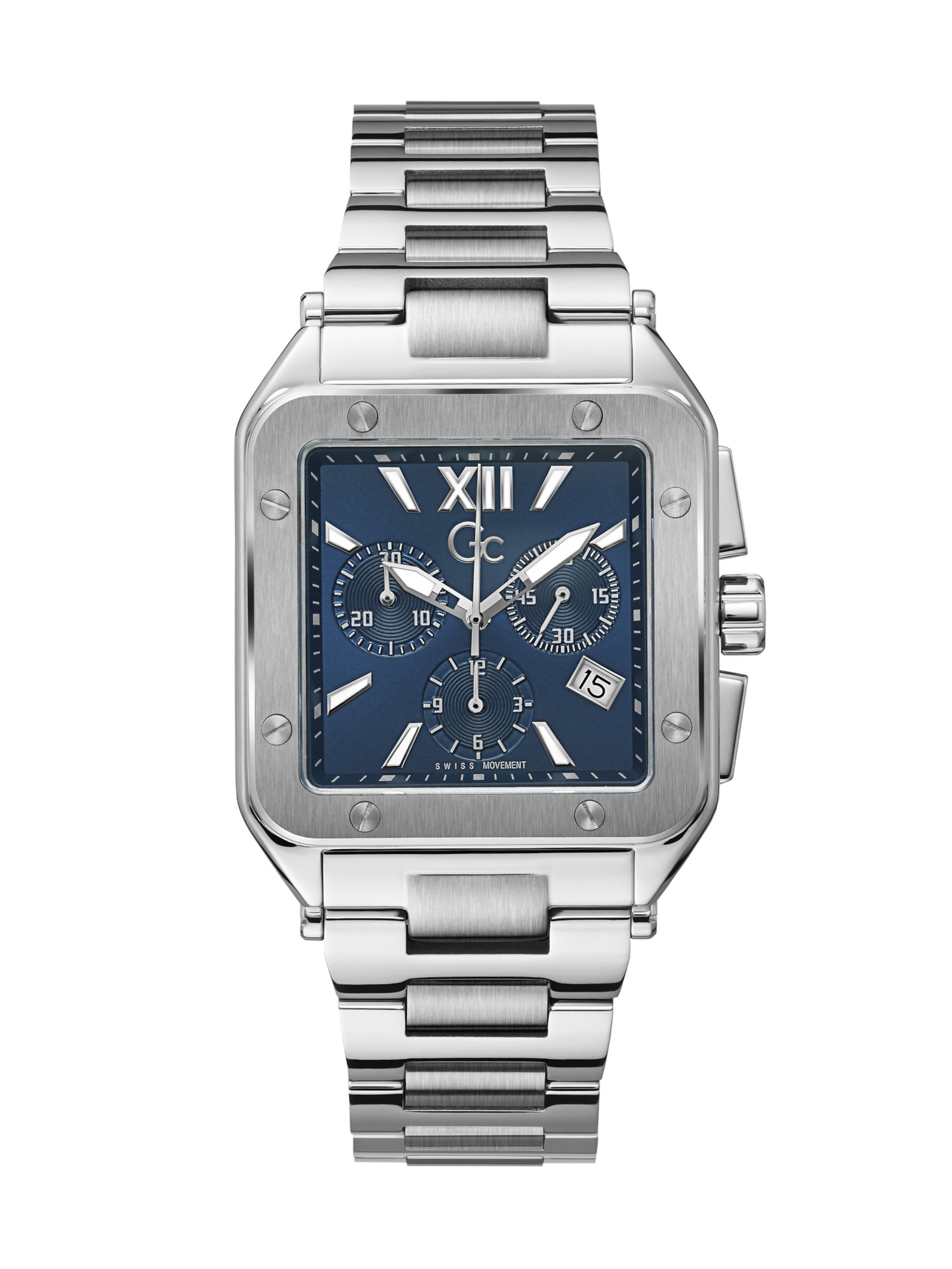 Gc Analoguhr in Silber: Vorderseite