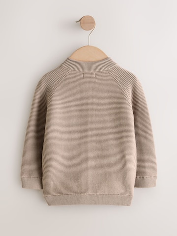 Next Pletená bunda – hnědá