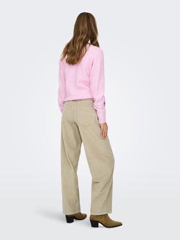 ONLY Loose fit Trousers 'ONLGianna-Global' in Beige