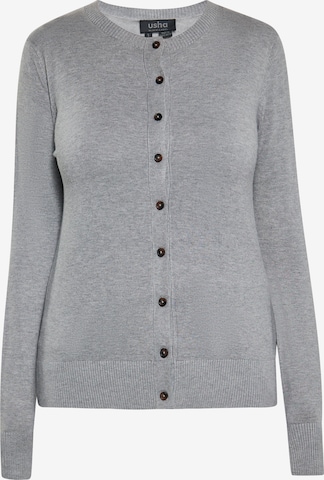 usha BLACK LABEL Knit Cardigan in Grey: front