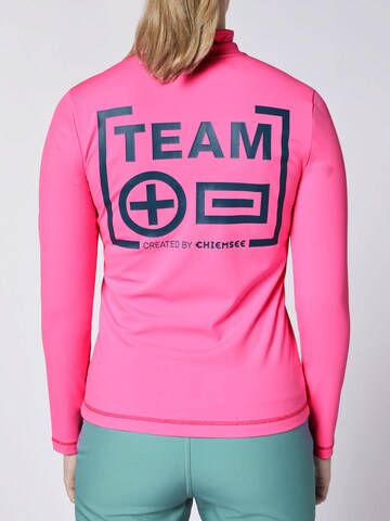 CHIEMSEE Fleecepullover ' mit auffälligem PlusMinus-Print ' in Pink