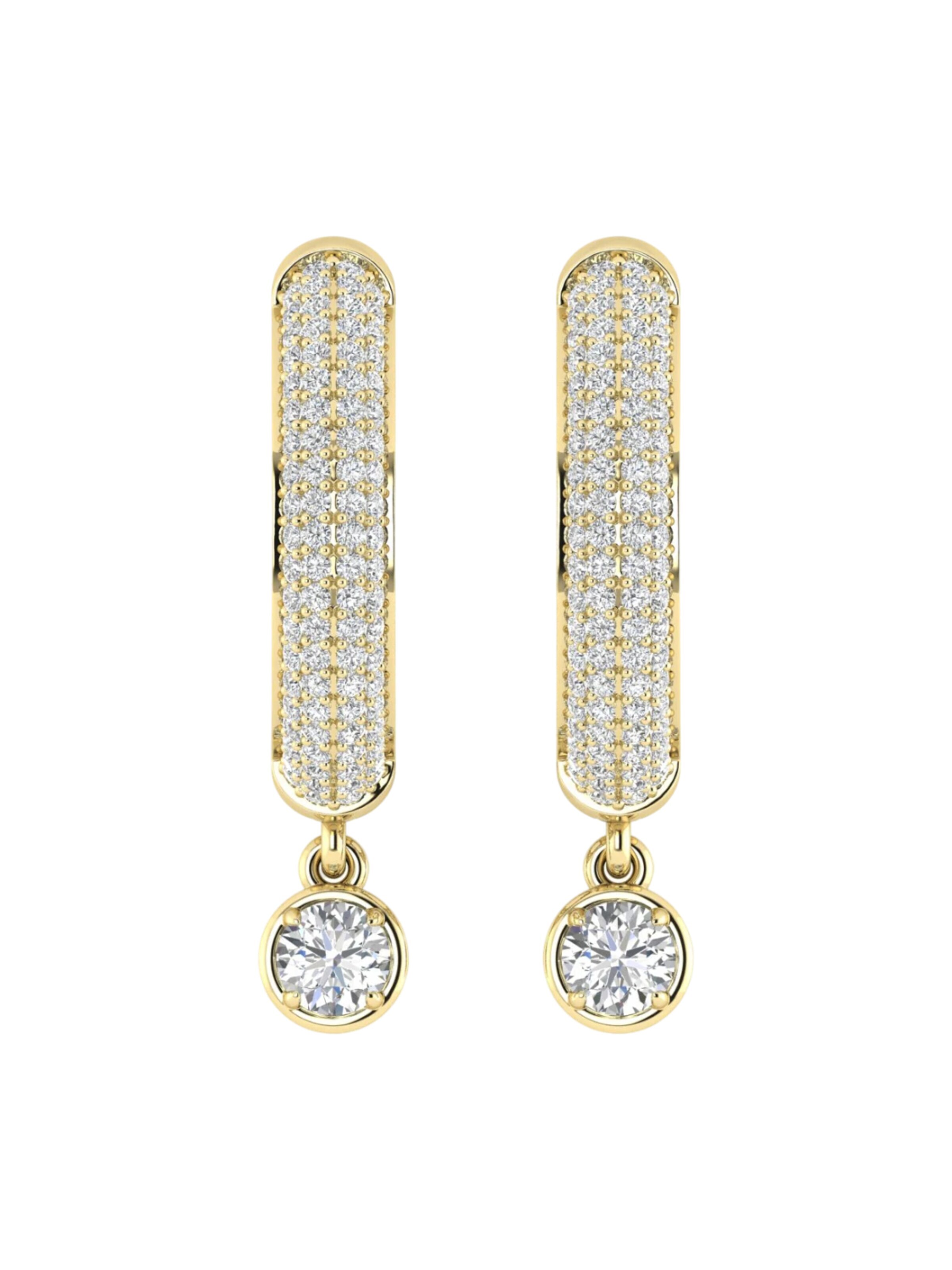 ETHISHER DIAMANTEN Earrings 'Ohrringe aus 375 Gelbgold mit Lab Grown Diamant' in Yellow: front
