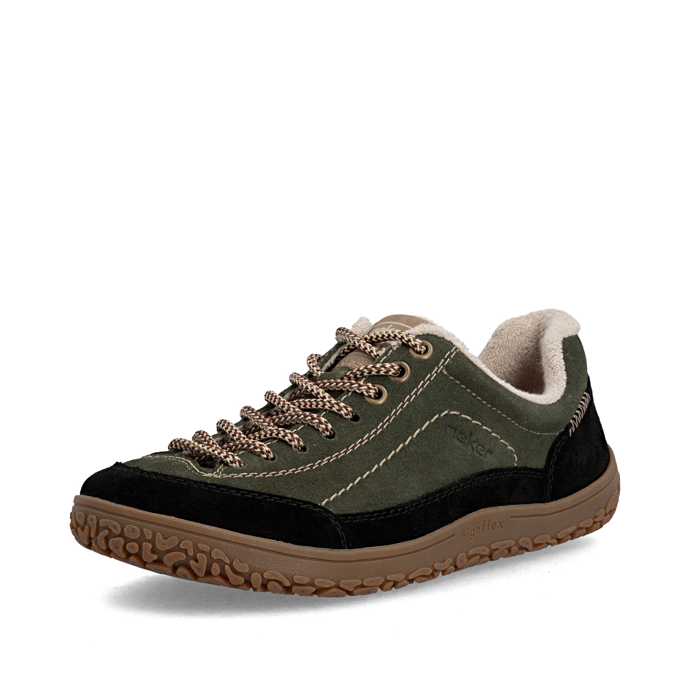 Chaussure de sport à lacets Rieker en vert : devant