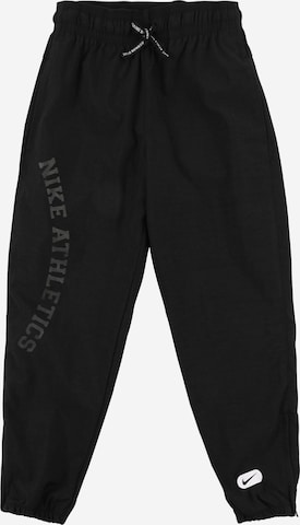 NIKE Широка кройка Спортен панталон в черно: отпред