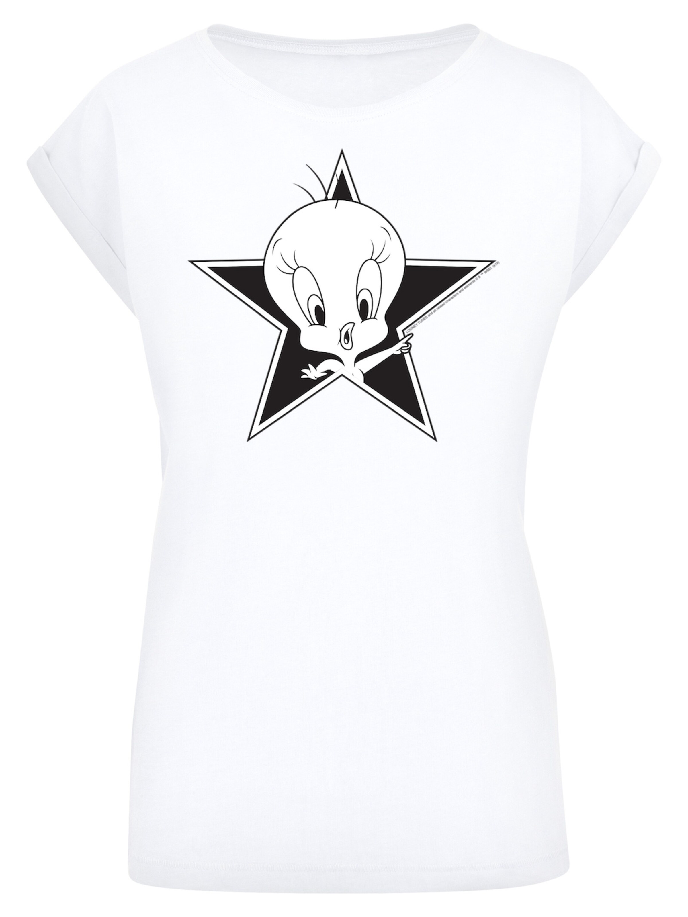 F4NT4STIC Shirt 'Looney Tunes Tweetie' in White: front