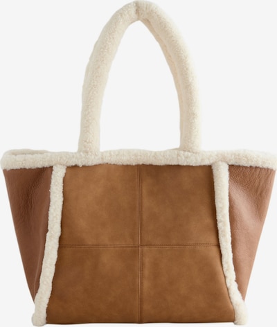 Pirkinių krepšys iš Next, spalva – karamelės / balta, Prekių apžvalga