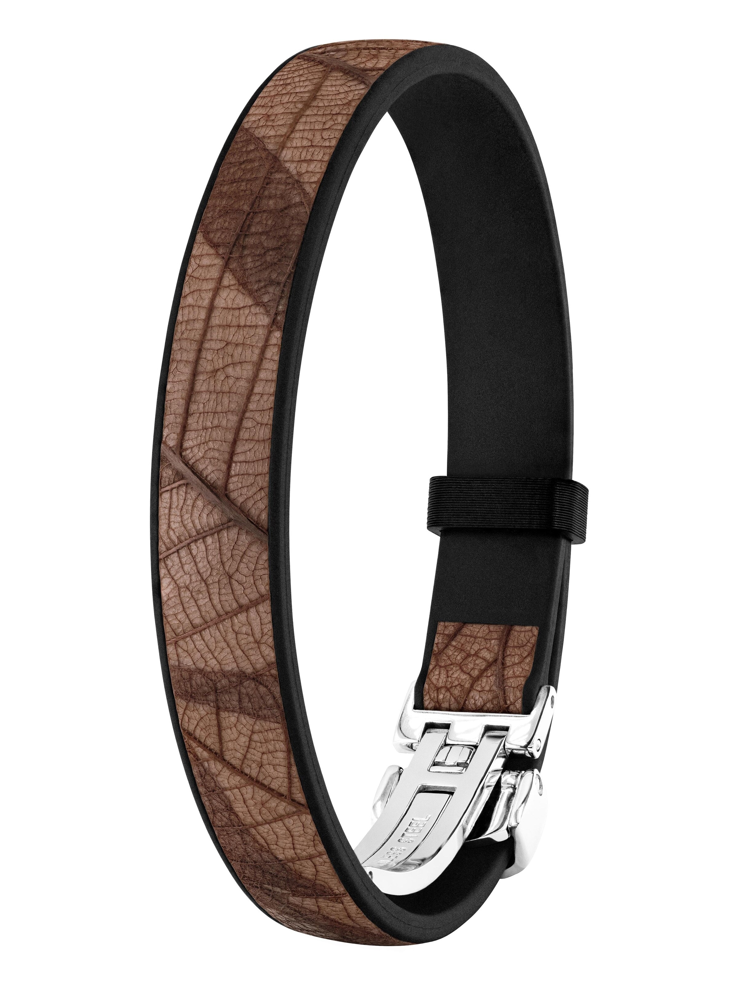 NiMa Atelier - Pulsera 'GEB LEAF' en marrón: frente