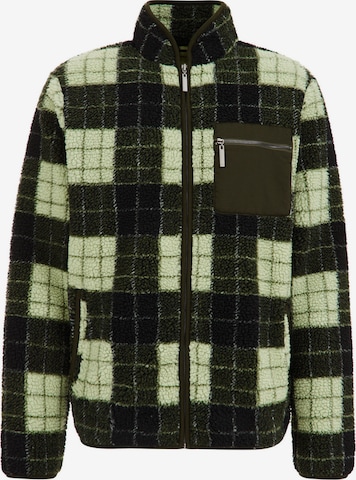 WE Fashion Fleece jacket in Green: front