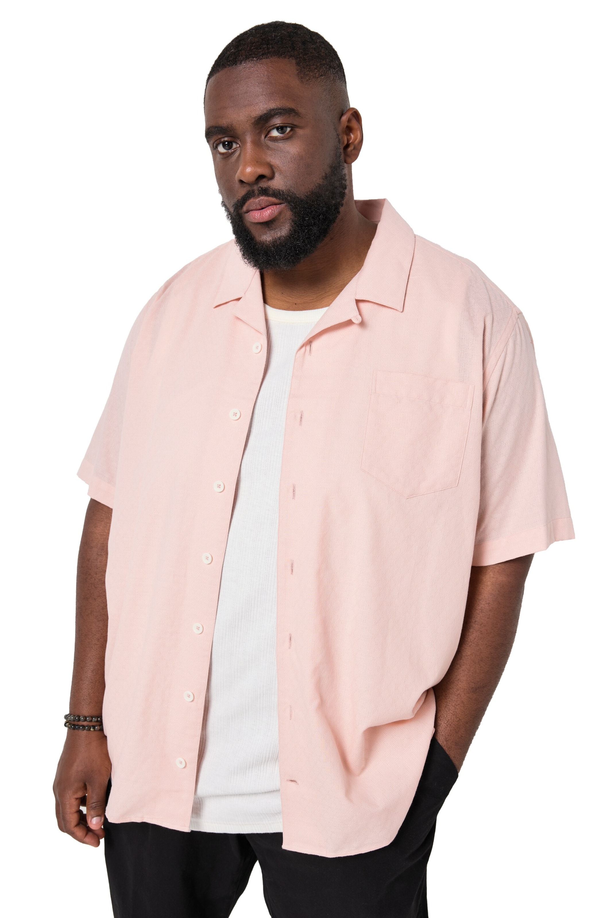 STHUGE Regular fit Button Up Shirt in Pink: front