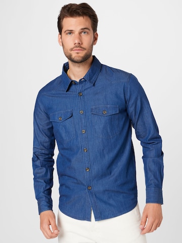 ABOUT YOU Regular fit Button Up Shirt 'Devin' in Blue: front