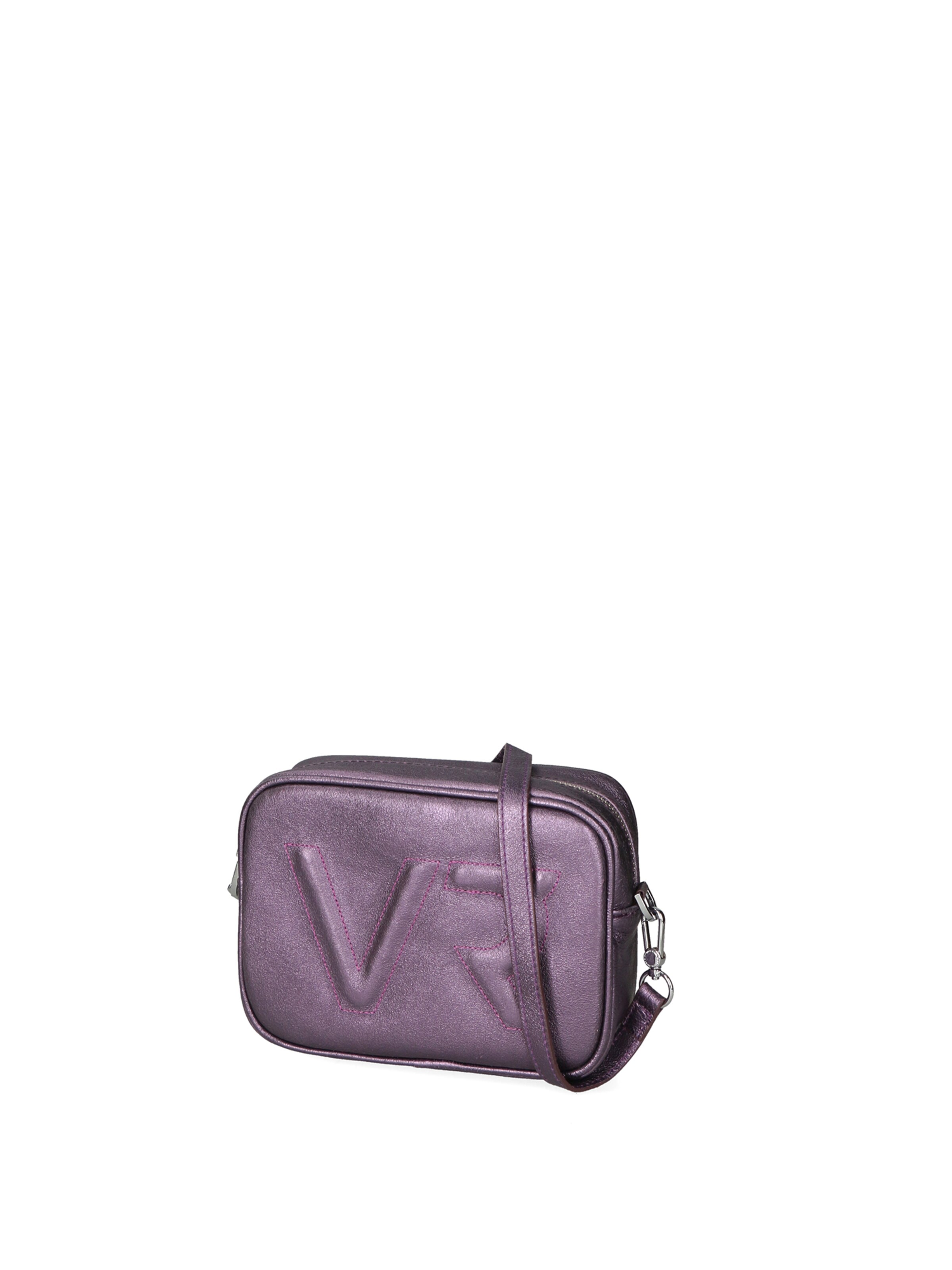 Borsa a tracolla 'Borsa a Tracolla Donna Pelle Laminata con Zip' di Virginia Rhinè in lilla