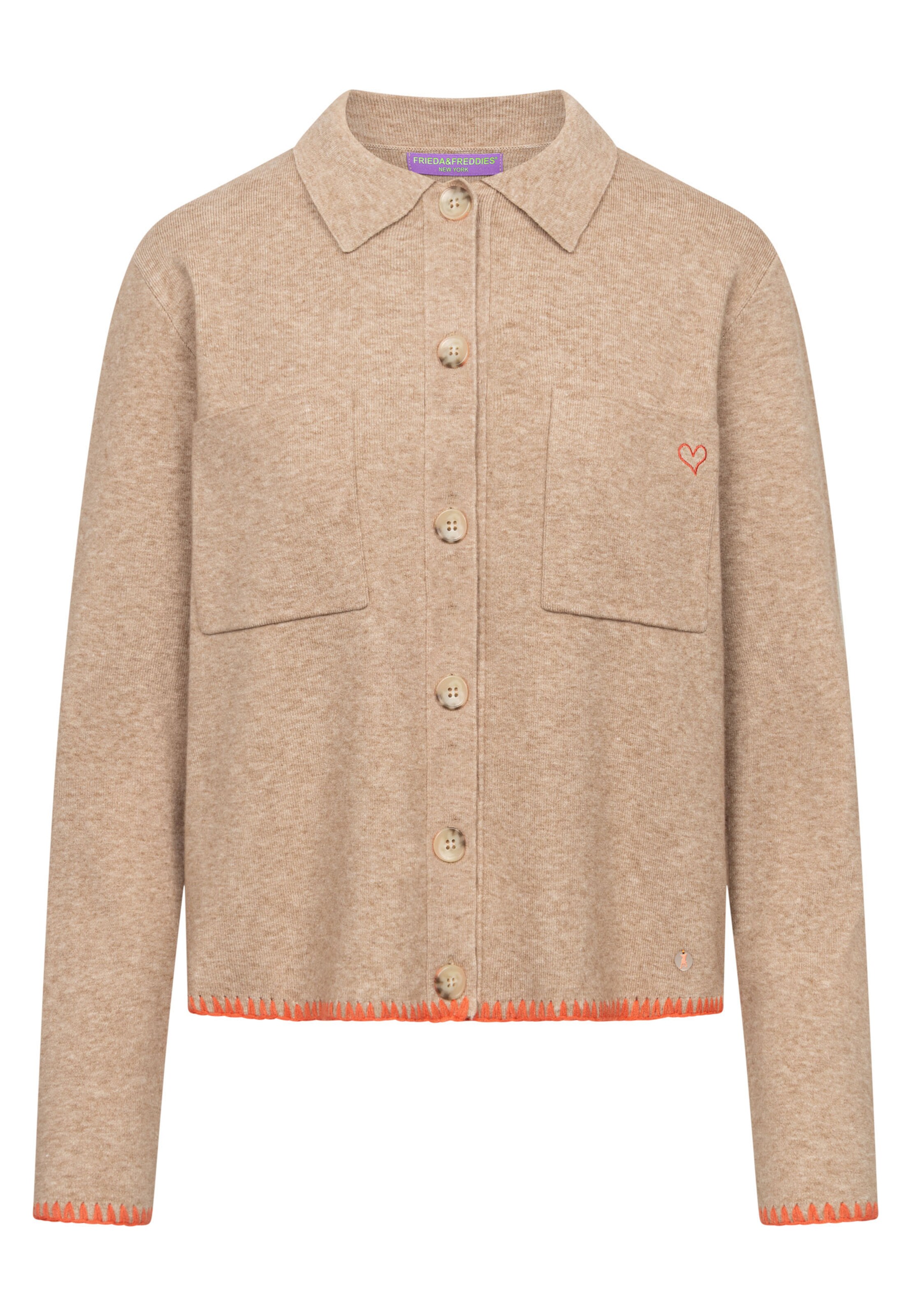 Frieda & Freddies NY Strickjacke in Beige: Vorderseite