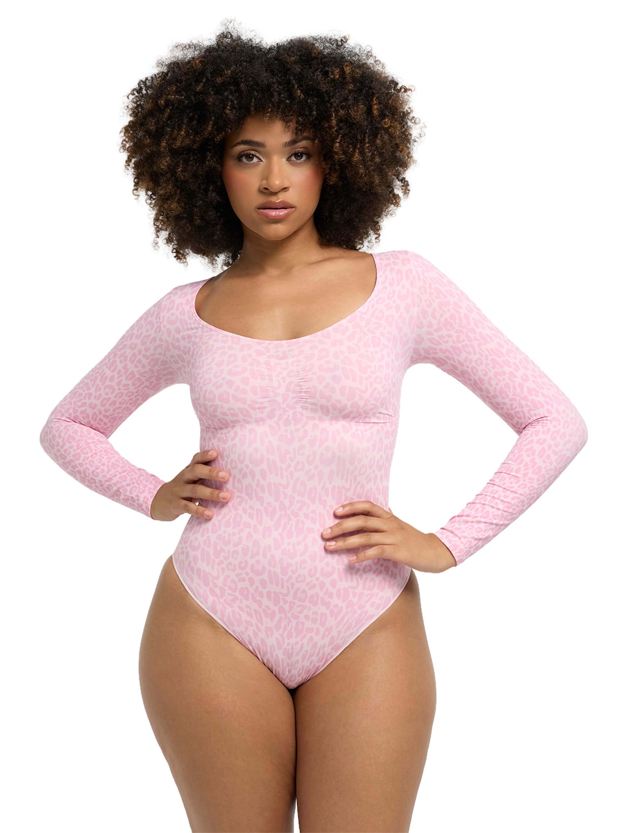 cfab Shaping bodysuit 'Bodysuit Sculpting Shapewear Longsleeve mit Slip' in Pink: front