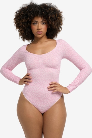 cfab Alakformáló body 'Bodysuit Sculpting Shapewear Longsleeve mit Slip' - rózsaszín: elől