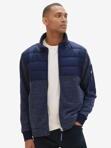 TOM TAILOR Zip-Up Hoodie in Blue