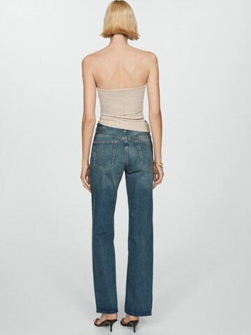 MANGO Knitted top 'PAULINA' in Beige