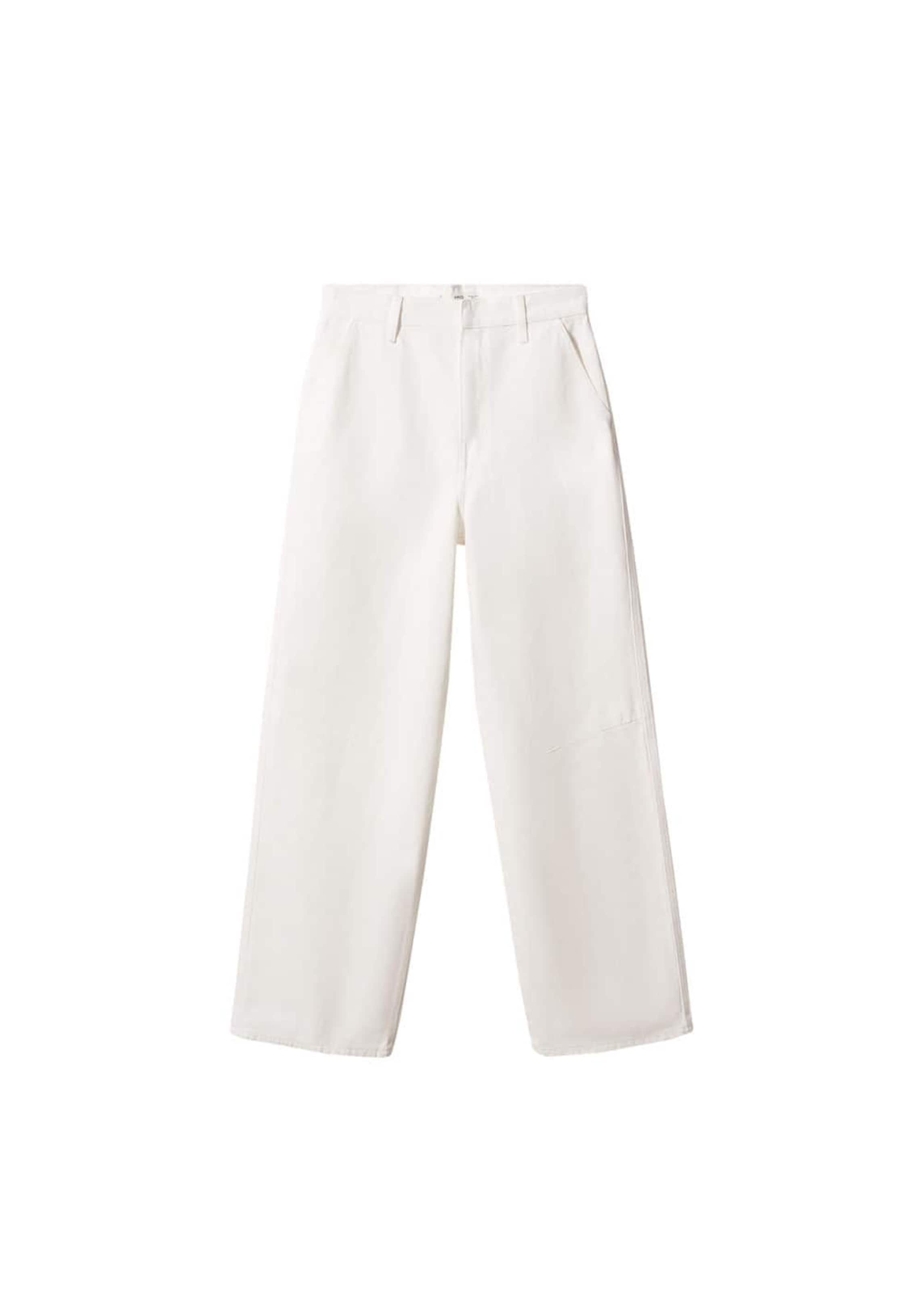 Wide Leg Jean MANGO en blanc : devant