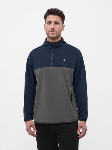 Sweat-shirt 'TreeFleece Quarter Zip Colorblock' NIKIN en bleu : devant