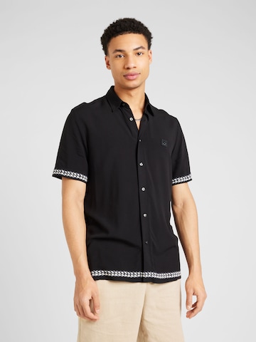 HUGO Red Regular fit Button Up Shirt 'Ebor' in Black: front