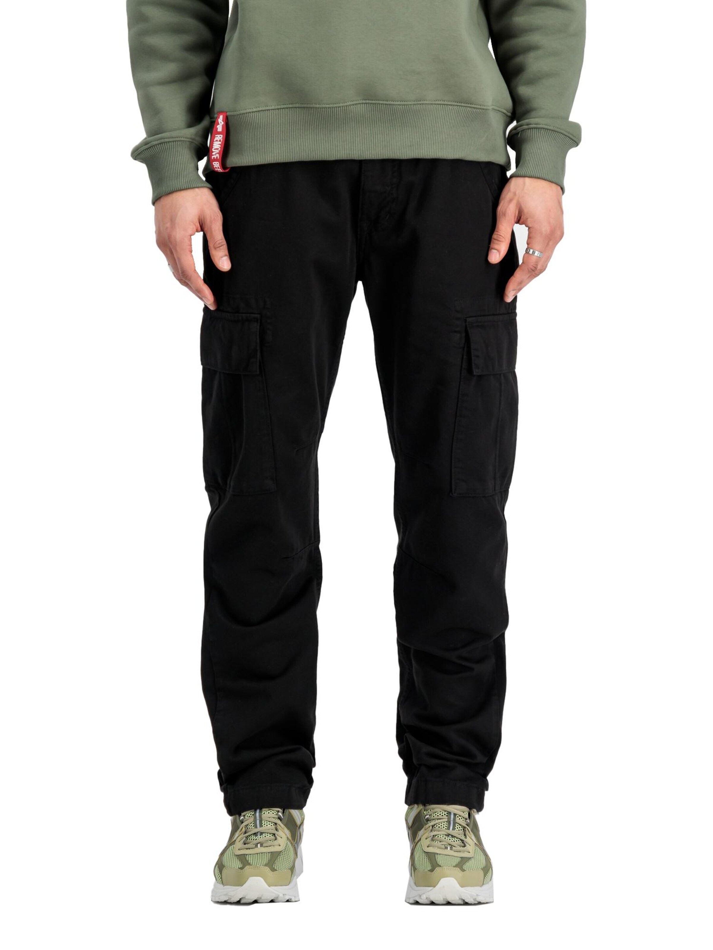 ALPHA INDUSTRIES Regularen Kargo hlače 'Agent' | črna barva