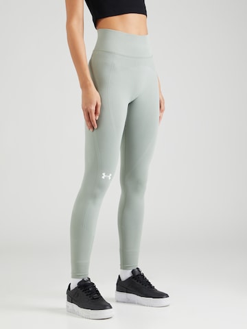 UNDER ARMOUR Skinny Športne hlače | zelena barva: sprednja stran