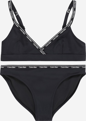 Calvin Klein Swimwear Triangle Bikini in Black: front