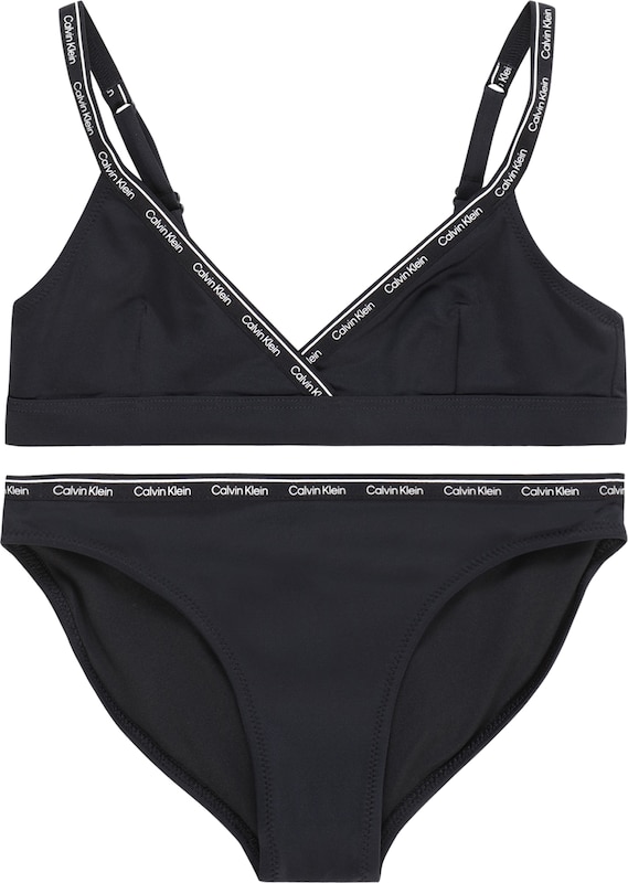 Calvin Klein Swimwear Triangel Bikini in Schwarz