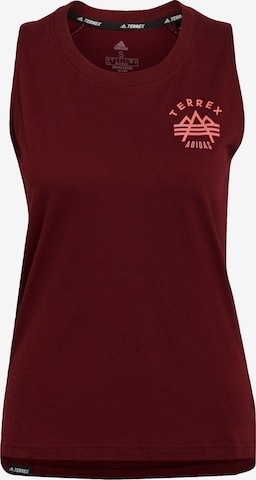 adidas Terrex Sports Top in Red: front