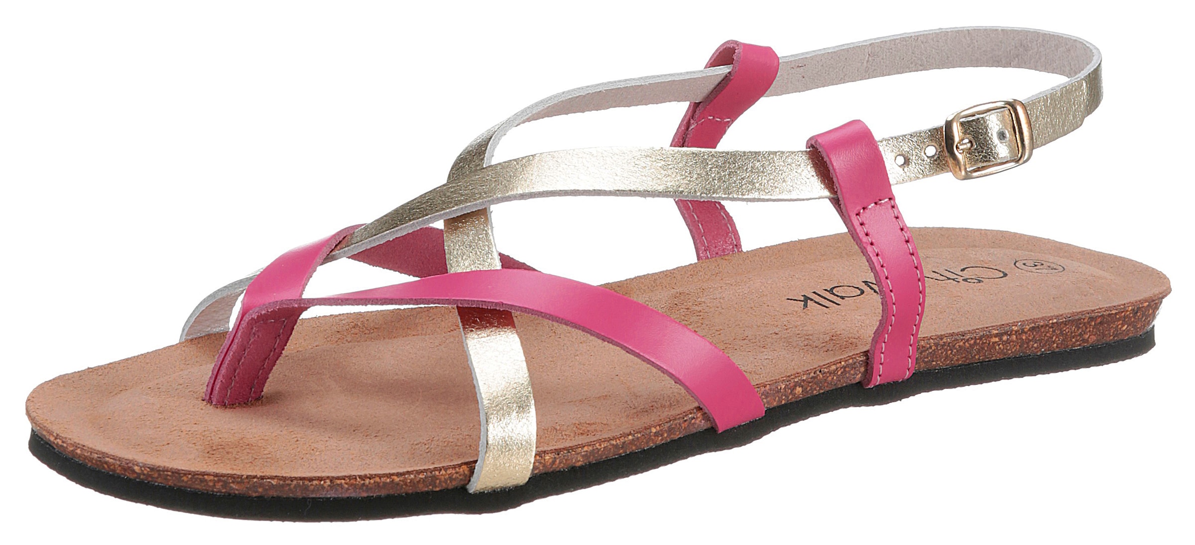 CITY WALK T-Bar Sandals in Gold: front