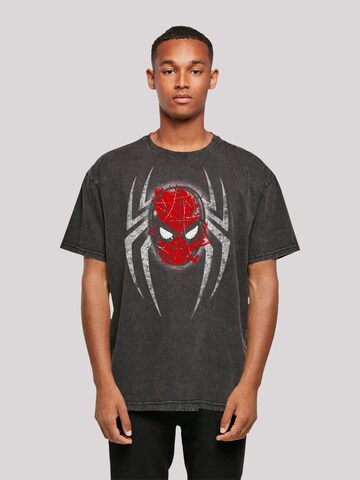 F4NT4STIC Shirt 'Marvel Spiderman Spider Mask' in Zwart: voorkant