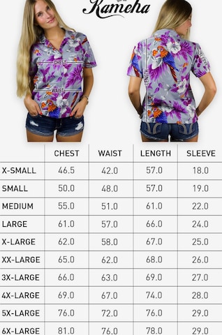 King Kameha Blouse 'Cherryparrot' in Grijs: voorkant