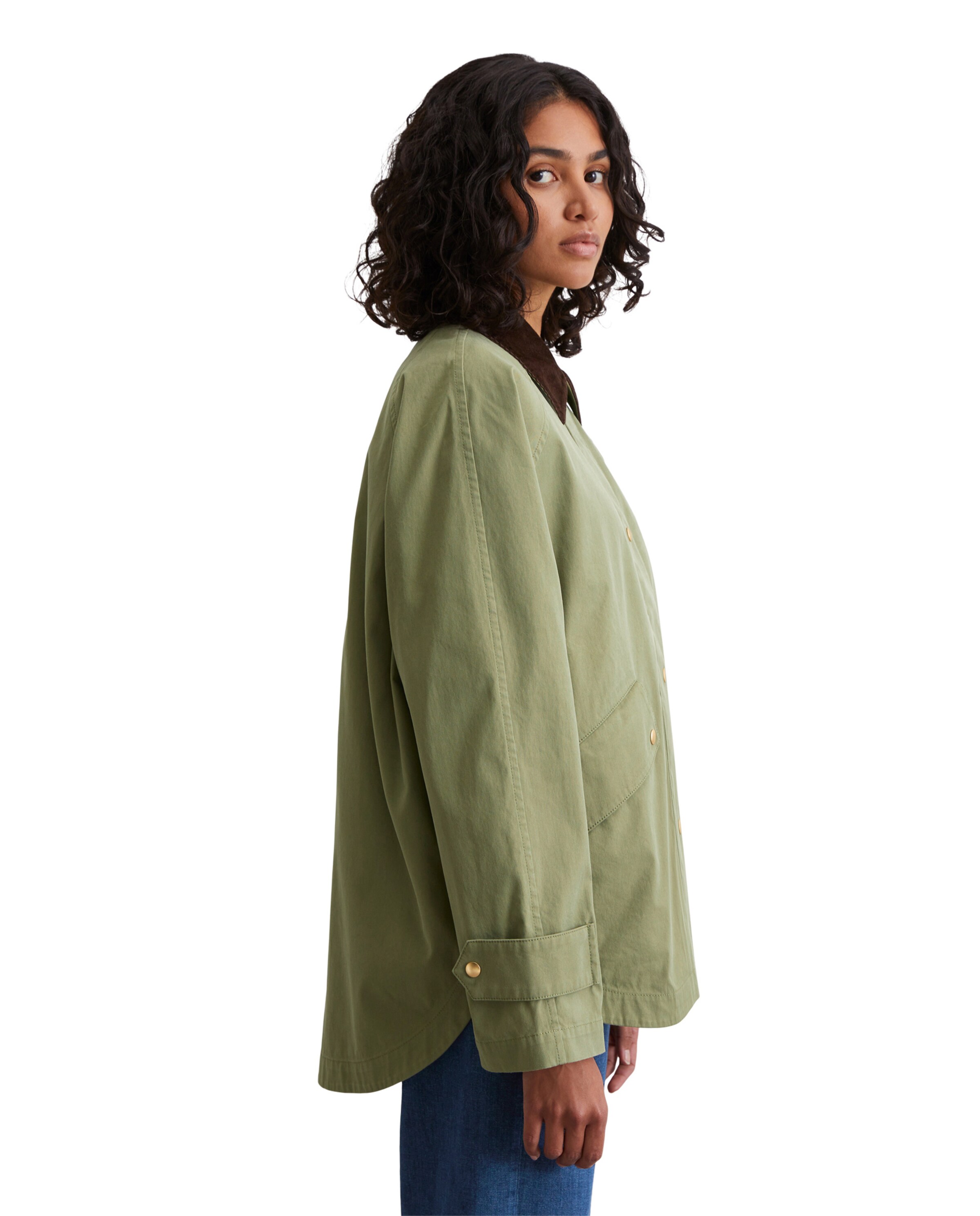 Marc O'Polo Φθινοπωρινό και ανοιξιάτικο μπουφάν 'Vintage-Vibe' σε πράσινο