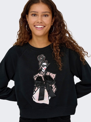 ONLY Sweatshirt 'ONLLABINET' in Zwart