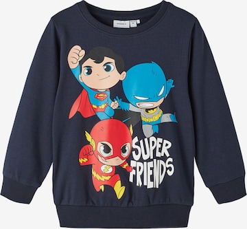 NAME IT Sweatshirt 'JAK SUPERHERO' in Blauw: voorkant