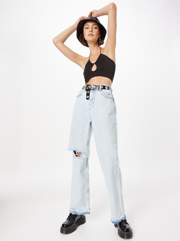 Wide leg Jeans de la Gina Tricot pe albastru